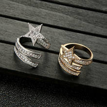 Novo na moda anel de estrela para o casamento feminino zircão cúbico anéis de dedo grânulos charme anel boêmio praia jóias presente j1983 2024 - compre barato