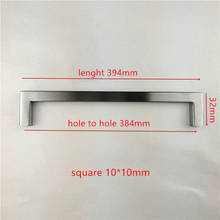 (Comprimento: 394mm) 10mm * 10mm barra quadrada de aço inoxidável, maçaneta da porta do armário da cozinha, botão de tração 15.5" 2024 - compre barato
