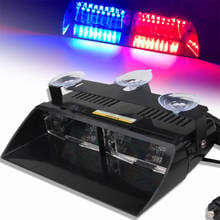 16 LED DC 12V Strobe Flash Light Car Blue Police Dash Emergency Flashing Light Adapter Warning Light 18 Flashing Modes Car Light 2024 - buy cheap