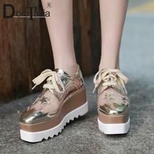 DORATASIA Girl  Fashion Brand Patchwork Pvc Sneakers High Heel Sneakers Women lace-up Transparent Platform Shoes Woman 2024 - buy cheap