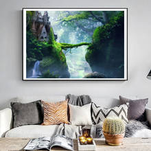New Tree Bridge Castle Mountain Diy Frame Painting By Numbers Canvas Acrylic Painting Hanging Wall Canvas Art Home decor 40x50cm 2024 - buy cheap