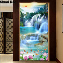 large size DIY 5d Diamond Painting Waterfall landscape Full square Diamond Embroidery Mosaic china fengshui Fortune home decor, 2024 - buy cheap