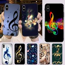 Funda de teléfono con nota Musical para iPhone, 11, 12 mini pro, XS MAX, 8, 7, 6, 6S Plus, X, 5S, SE, 2020, XR 2024 - compra barato