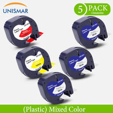 Unismar Mixed Suit 5PCS 91201x3 91202 91203 Label Tape for DYMO LetraTag Cassette Ribbon Compatible for DYMO LT 100H Labeler 2024 - buy cheap