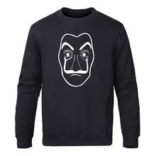 Moletom masculino la casa de papel, mais novo moletom com estampa money heist, dalí com pulôver engraçado, outono e inverno, roupa esportiva de hip hop, streetwear 2024 - compre barato