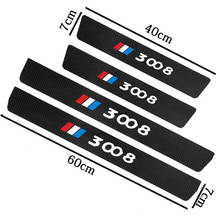 4pcs Car Door Sill leather Stickers For peugeot 3008 GT line 2019 2018 Car Door Sill Plate Pedal Cover Trim Car 2024 - buy cheap