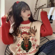 Winter Pullovers Women Knitted Sweater Thicken O-neck Tops Pullover Ladies Casual Fashion Vintage Sweet Christmas Clothes Female 2024 - buy cheap