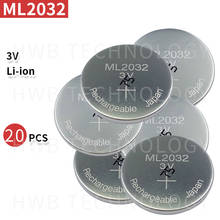 20PC New Original ML2032 3V Rechargeable lithium battery button cell button batteries (ML2032) 2024 - buy cheap