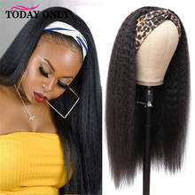 Headband Wig Human Hair Brazilian Kinky Straight Human Hair Wigs For Black Women Glueless Full Machine Made Wig With Headband 2024 - buy cheap