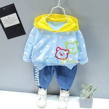 NEW Children Toddler Clothing Baby Boys Girls Clothes Suit Infant Tracksuit Kids Sports Hooded Jeans Pants 2pcs/Set TRACKSUIT 2024 - buy cheap