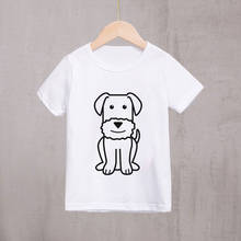 T-shirt Kids Summer Pet Dog Print T-shirt Boys Round Neck White Top Girls T shirt Casual Fashion Style Harajuku Korean Design 2024 - buy cheap