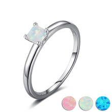 Natural 925 Sterling Silver Rings Women Oval White Blue Pink Opal Silver 925 rings women Annuversary Engagement Ring for Women 2024 - buy cheap
