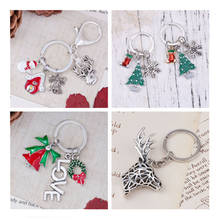 1 PC Keychain & Keyring Christmas Snowman Reindeer House Jingle Bell Tree Wreath Stocking & Snowflake Enamel Jewelry Gifts 2024 - buy cheap