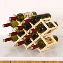 1pc Wine Bottle Holder Creative Collapsible Retro Wooden Wine Racks Decorative Cabinet Wood Shelf Wine Bottle Holder 2024 - buy cheap