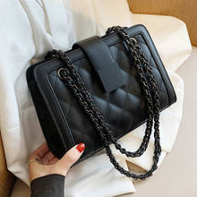 Женская сумка-Кроссбоди из искусственной кожи с ромбовидной сеткой, зимняя брендовая дизайнерская сумка на плечо с цепочкой, 2021 2024 - купить недорого