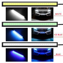 1 шт. модные Универсальные дневные ходовые огни 17 см COB DRL светодиодные автомобильные Внешние огни водонепроницаемые противотуманные фары в форме автомобиля светодиодные DRL огни 2024 - купить недорого