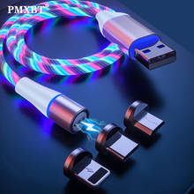 3 в 1 светодиодный ленточный Магнитный кабель Micro USB Type C кабель для iPhone Lightning Кабель Samsung Xiaomi Huawei зарядный кабель 2024 - купить недорого
