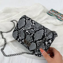 Small Snake Print Flap Shoulder Bag Female PU Leather Chain Crossbody Bags for Women 2020 Luxury Handbags Women Bags Designer 2024 - buy cheap