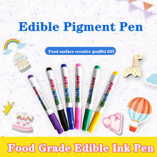 6 pcs/bag Edible Pigment Pen Brush Food Color Pen For Drawing Biscuits Cake Decorating Tools Cake Diy Baking Cake Painting 2024 - buy cheap