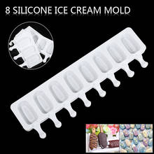 8Holes Frozen Ice Cream Mold DIY Popsicle Maker Ice Lolly Silicone Mold Classic Oval Shape For Kitchen Mousse Ice Cream Making 2024 - buy cheap