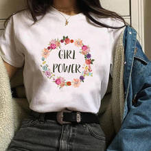 Ladies Harajuku Casual T Shirt Women Girl Power Hand Flower Graphic Feminist Short Sleeve Tops Tee Female Summer Fashion T-Shirt 2024 - buy cheap