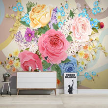 Personalizado mural papel de parede 3d flores planta floral pintura da parede sala estar tv sofá quarto fundo decoração murais à prova dwaterproof água 2024 - compre barato