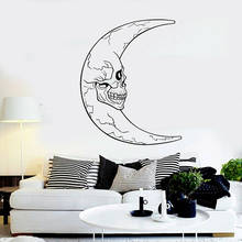 Moon Vinyl Wall Decal Crescent Moon Skull Window Sticker  Horror Decor Stickers  Home Bedroom Wallpaper Art Mural M259 2024 - buy cheap