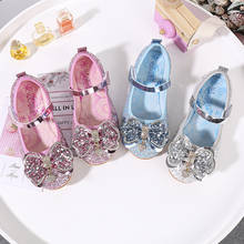 Autumn girl princess shoes children's soft bottom bow peas shoes Flat bottom sequin little girl performing shoes 2024 - buy cheap