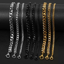 Punk Miami Cuban Link Necklace Choker for Men Women 3mm/5mm/7mm Stainless Steel Hip Hop Chain Solid Metal Jewelry Gift 2024 - buy cheap