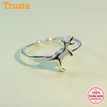 Trustdavis-Anillo de plata de primera ley con forma de dinosaurio para mujer, sortija, plata esterlina 925, diseño dinosaurio, estilo 100%, DA115 2024 - compra barato