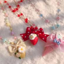 Lemon Daisy Necklace Strawberry Ice Cream Sweet Harajuku Cute Lolita Handmade Ap Lemon Necklace 2024 - buy cheap