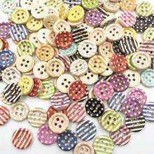 30/50/100 peças mix de pontos de 2 buracos botões de madeira para bebê/criança 15mm costura mistura lotes wb647 2024 - compre barato