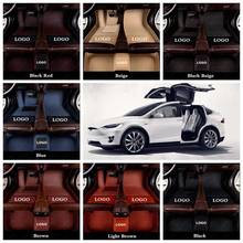 Tesla Model X Luxury Leather CAR Foot Mats for Custom Non-slip Car Accessories Floor Mats Auto Foot Pads Automobile Carpet Cover 2024 - buy cheap