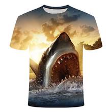 Camiseta con estampado 3d Hd para hombre, camisa de pesca con tiburón, cuello redondo, manga corta, informal, a la moda, 2020 2024 - compra barato