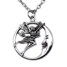 Vintage Trendy Angel Fairy Moon Goddess Necklace Pendant For Women Cross Chain Choker Jewelry Steampunk Gothic Wicca Gift Bijoux 2024 - buy cheap