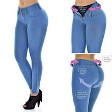 New S-3XL Plus Size Jeans Woman High Waist Stretch Pencil Elastic Blue MomJean Skinny Pants Elasticity Trousers Female Denim 2024 - buy cheap