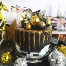 Amairá-decoração de bolo com espelho esférico para bolo, decoração legal de bolo, festas de feliz aniversário, casamento, sobremesa 2024 - compre barato