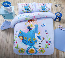 Conjunto de cama de princesa elsa e anna para crianças, conjunto de roupa de cama tamanho duplo, macacão de algodão, decoração de quarto, casal, solteiro, 3d 2024 - compre barato