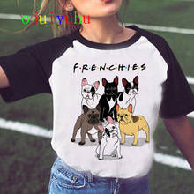 Забавная Милая футболка такса, мопса, Teckel, Женская Футболка Harajuku, французский бульдог, Frances, немецкая овчарка, футболка, Топ для женщин 2024 - купить недорого