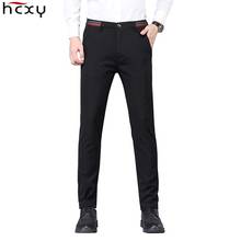 HCXY-pantalones de traje para hombre, pantalón informal de longitud completa, traje ajustado coreano, moda elástica, otoño y primavera, 2021 2024 - compra barato