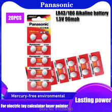 Батарейки Panasonic 1,55 V AG12 186 LR43 SR43 LR1142 V12GA AG, 12 кнопочных батарей для часов, игрушек, пультов дистанционного управления и т. д., 20 шт. 2024 - купить недорого