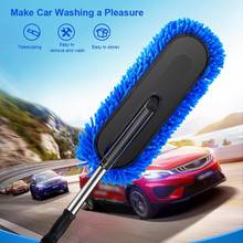Escova de limpeza de carro com esfregão ajustável, telescópico, ferramenta de limpeza de carros, cera, acessórios de carro 2024 - compre barato