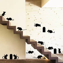 Cute Rat Mouse Hole Wall Sticker Living Room Background Decor Mural Wallpaper DIY Socket Switch Sticker Stairs Home Decoration 2024 - buy cheap