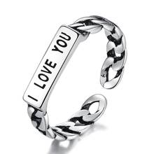 Anillo de plata esterlina 925 para mujer, accesorio romántico con letras "I LOVE YOU", joyería para mujer, anillos de boda abiertos, envío directo, novedad 2024 - compra barato