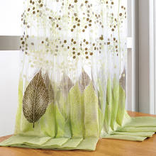 Modern Sheer Tulle Window Curtains for Living Room Golden Leaves Bedroom Decor Transparent Curtain the Kitchen Fabric Drapes 2024 - buy cheap