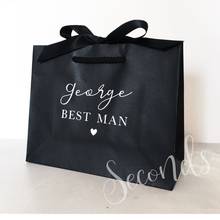 Personalised  SECONDS Creased or marked Small Black Gift Bags. Bridesmaid Wedding Gift Bag.  Groom, Usher, Best Man. gift bags 2024 - buy cheap