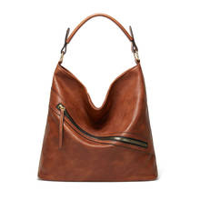 Bolso de mano de cuero para mujer, bolsa de hombro Vintage con asa superior, de lujo, de diseñador 2024 - compra barato
