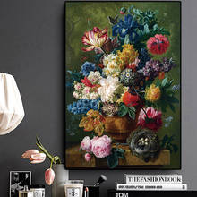 Pintura a óleo clássica de rosas em tela arte vintage quadros decoração de dia dos namorados pôsteres retro quadro de parede para sala de estar 2024 - compre barato