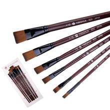6Pcs/Set Flat Nylon Hair Oil Painting Acrylic Painting Brushes Artist Supplies 2024 - buy cheap