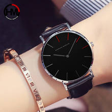 Женские часы Топ бренд кварцевый механизм Uhren Dame креативный роскошный бренд часы платье черные кожаные женские часы Reloj Mujer 2024 - купить недорого